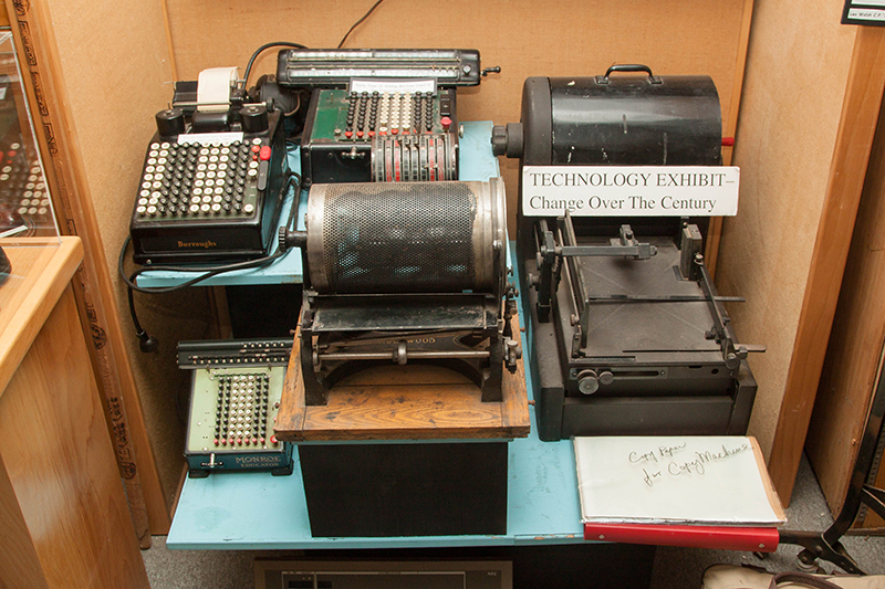 Vintage office equipment used in offices and classes.