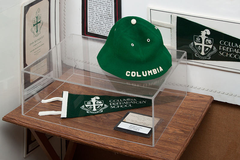 Columbia Preparatory School memorabilia.