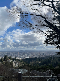 view of downtown Portland from Pittock Mansion