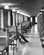 Study carrels in Clark Library, 1966